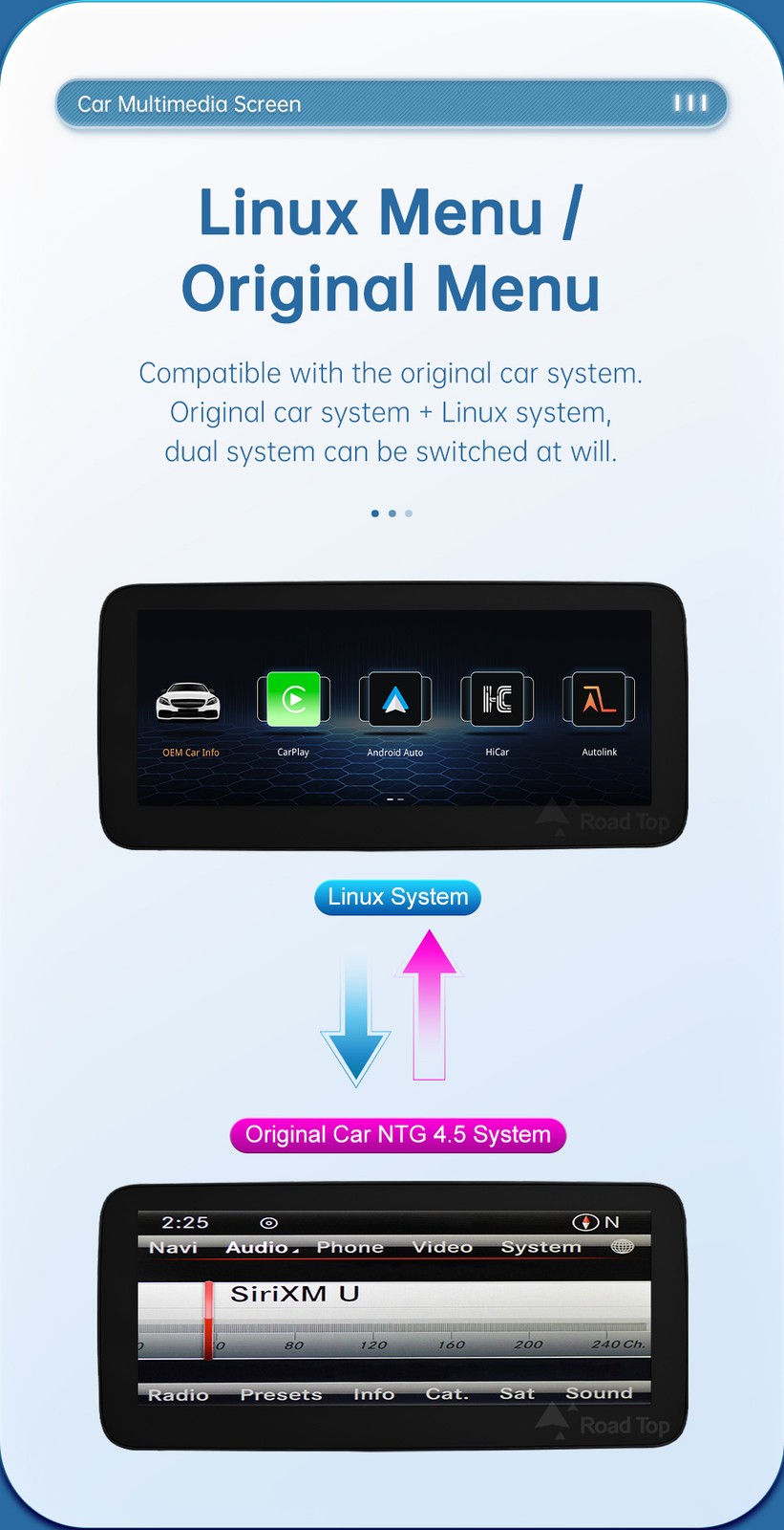 12.3" Wireless CarPlay Multimedia Touch Screen For Benz A B GLA CLA 2013-2019