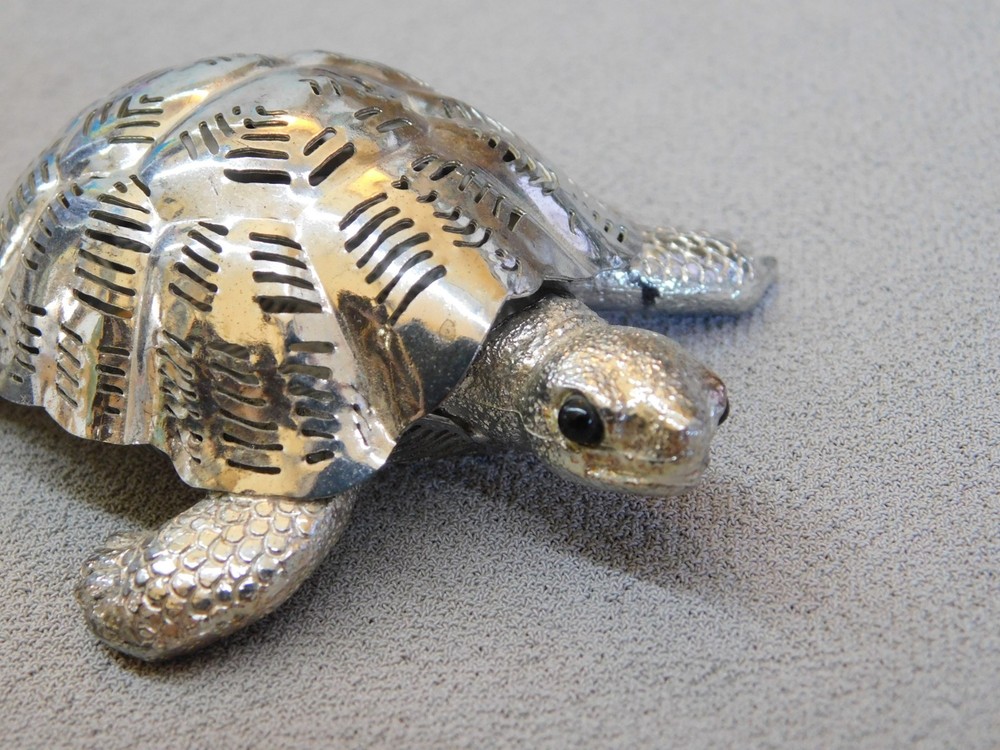 Christofle Lumiere D'Argent Silverplate Turtle Figurine