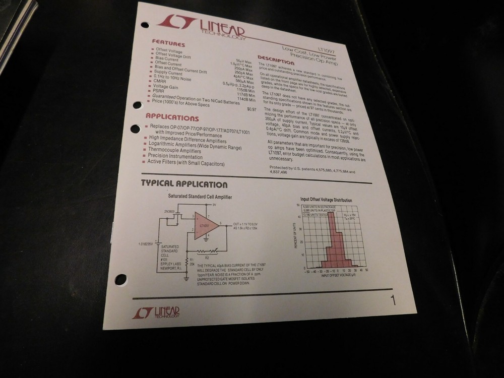 Electronics Specification Guide Application Linear Technology LT1097