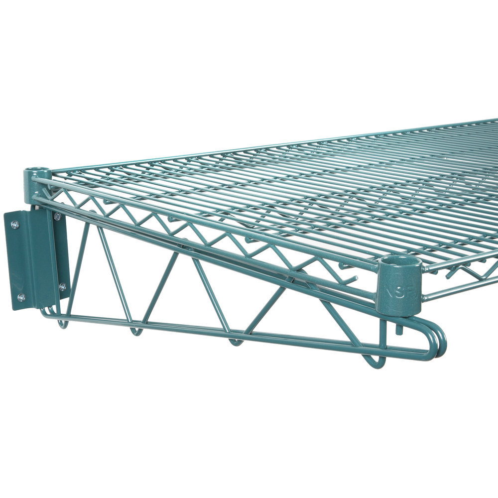 24" x 24" Wall Mount Green Epoxy Wire Shelf Rack Commercial Restaurant Pot NSF