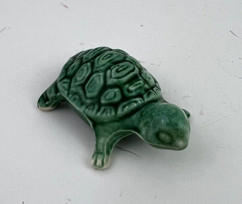 Vintage Ceramic Green Turtle Figurine