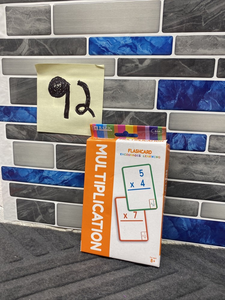 Bazic 35 Count Multiplication Mathematics Times Tables Practice Flash Cards