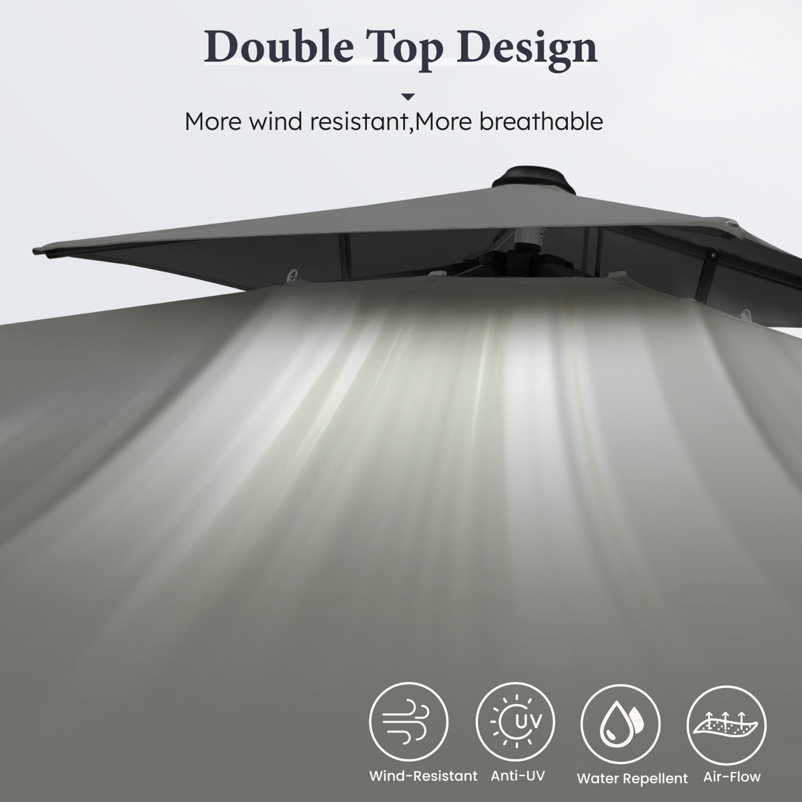 9'x 12' Cantilever Patio Umbrella Outdoor Double Top Large Umbrella with Base