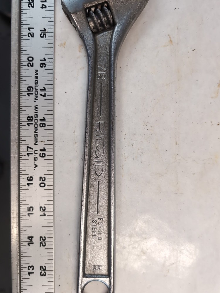 Ridgid 712. 12" Adjustable Wrench Used