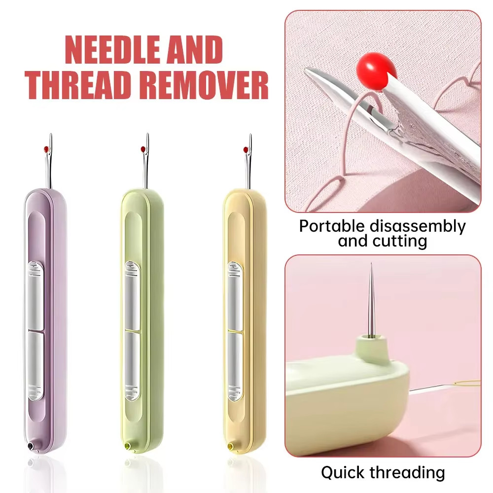 3 Pack Needle Threader, 2025 Upgraded Plug-In 2 in 1 Needle Threader Seam Ripper