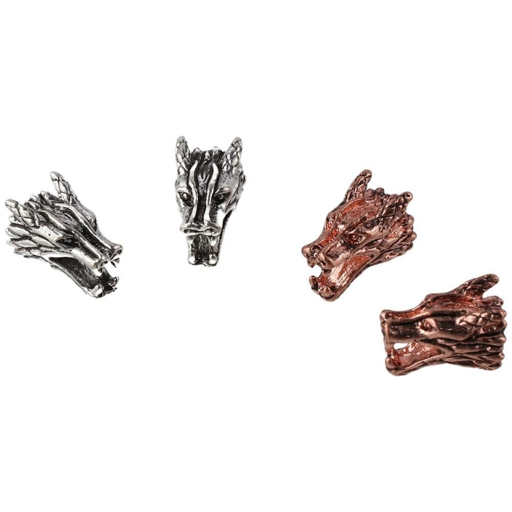 40Pcs Alloy Dragon Head Shape Beads,Mixed Colors Connector Beads Spacer for D...