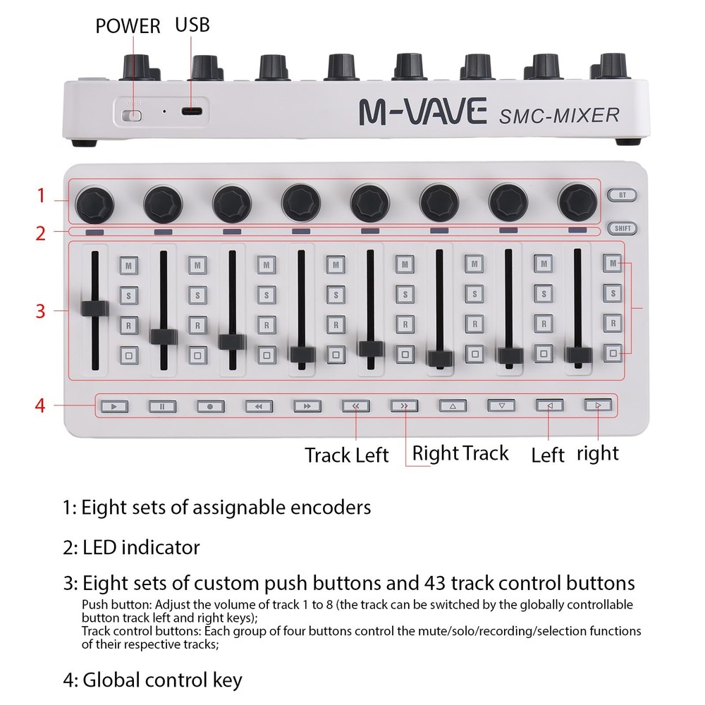 MIDI Controlle Midi Mixer Midi Foot Controller USB MIDI Controller Mixer with...