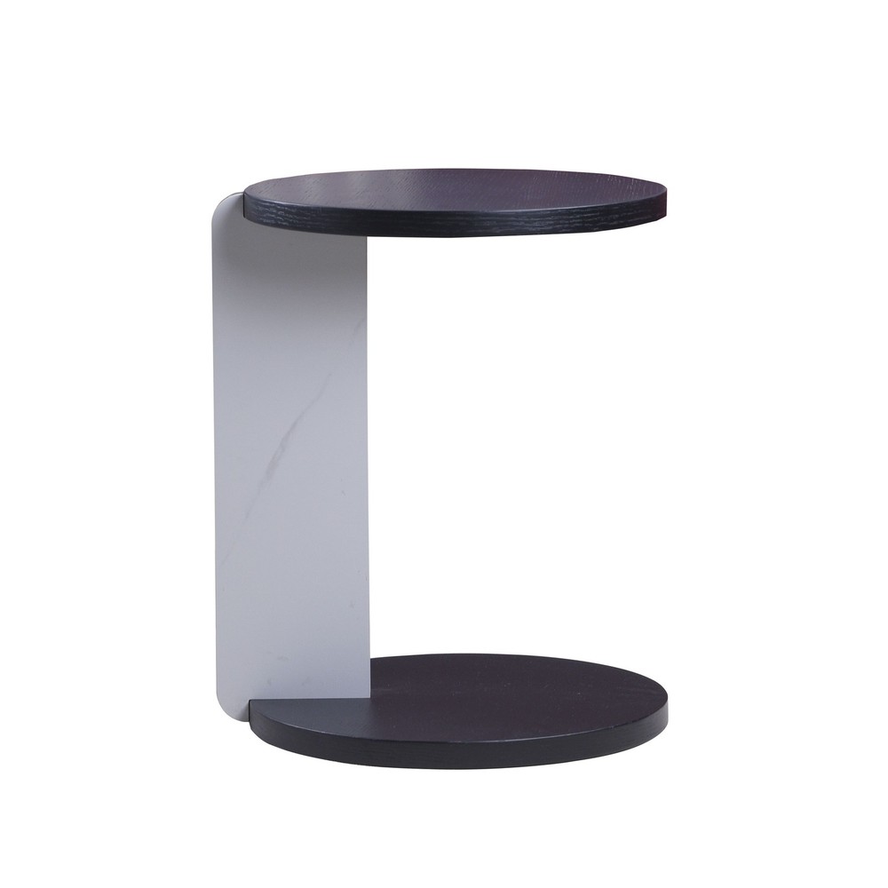 32.68" & 16.93" round coffee table end table sofa table side table set with bla