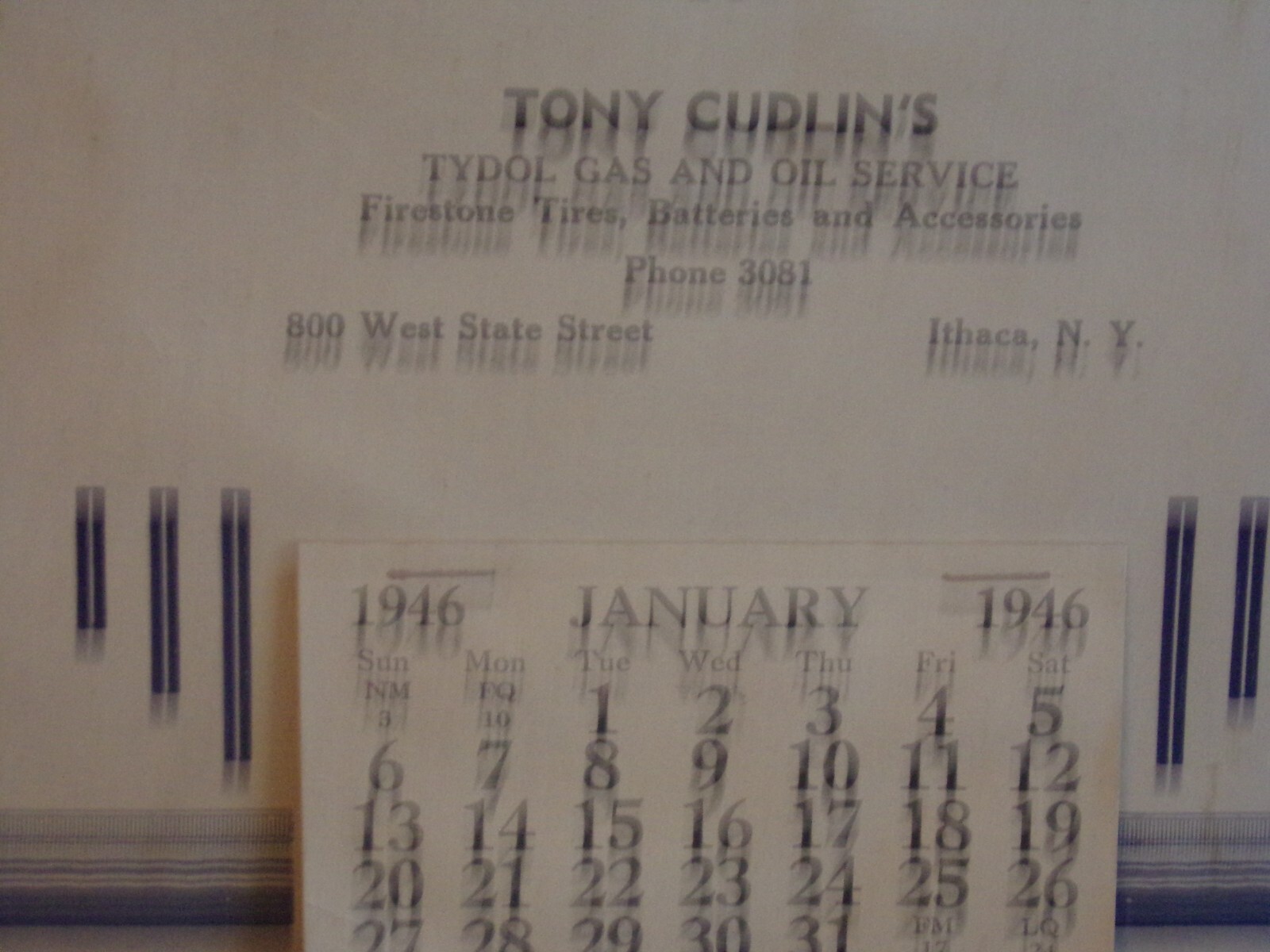 Vintage 1946 TYDOL Calendar Excellent Condition