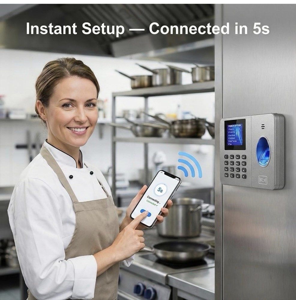 App-Based Time Clock – Fingerprint Attendance for Small Business, iOS/Android