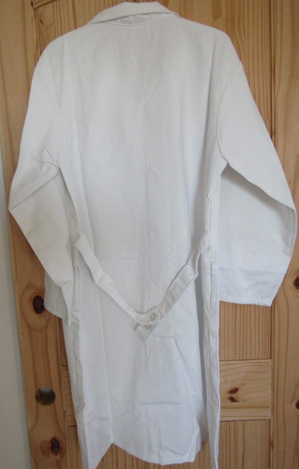 Lab Coat Long Jacket Mens 44 White 100% Cotton Medical Doctor Pockets 22-2WT