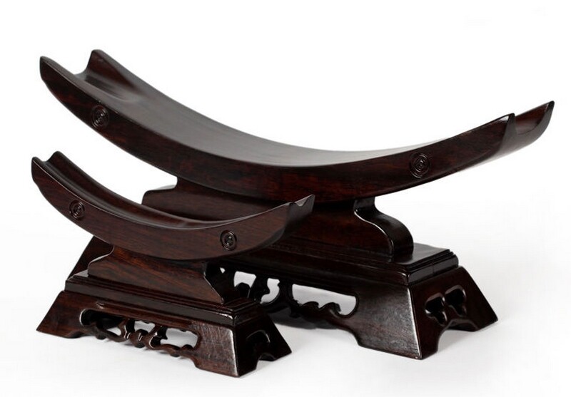 Solid Ebony Wood Samurai Sword Knife Dagger Blade Gun Holder Display Rack