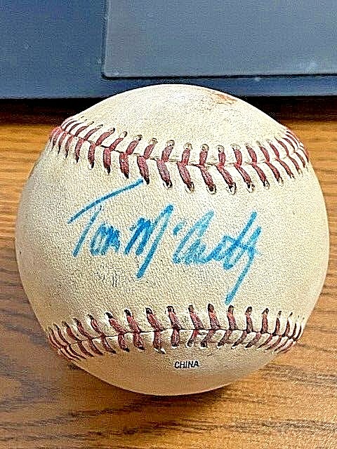 TOM MCCARTHY SIGNED AUTOGRAPHED OCL BASEBALL!  Red Sox, White Sox!