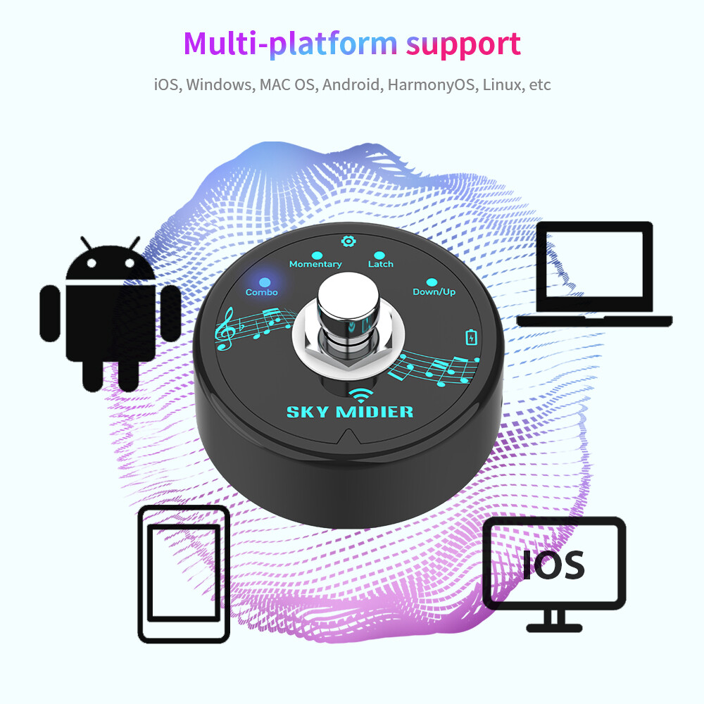Wireless BT MIDI Foot Pedal MIDI Controller Software Effector Controller O7J7