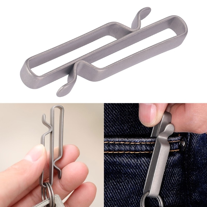 Quick Releases Titaniums Belt Keychains Clip with Detachable KeyRing