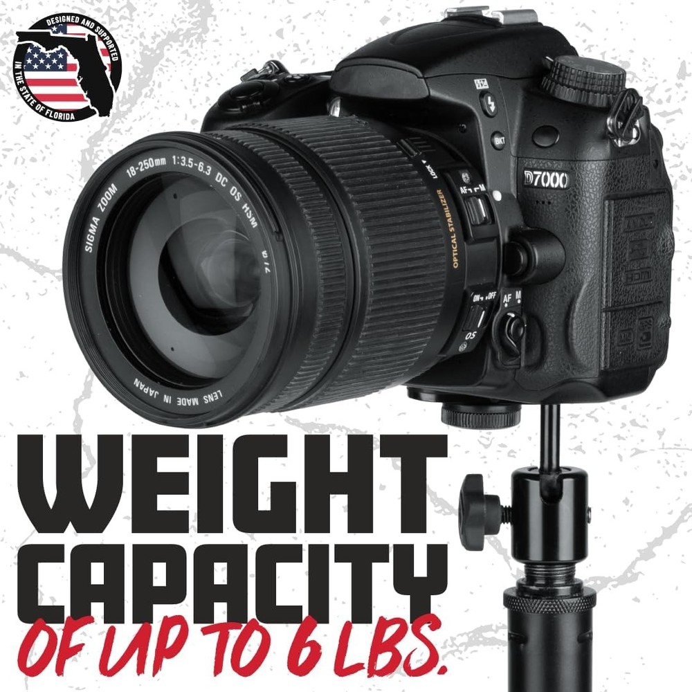 Gator Frameworks Camera Mount Mic Stand Adapter with Ball-and-Socket Black