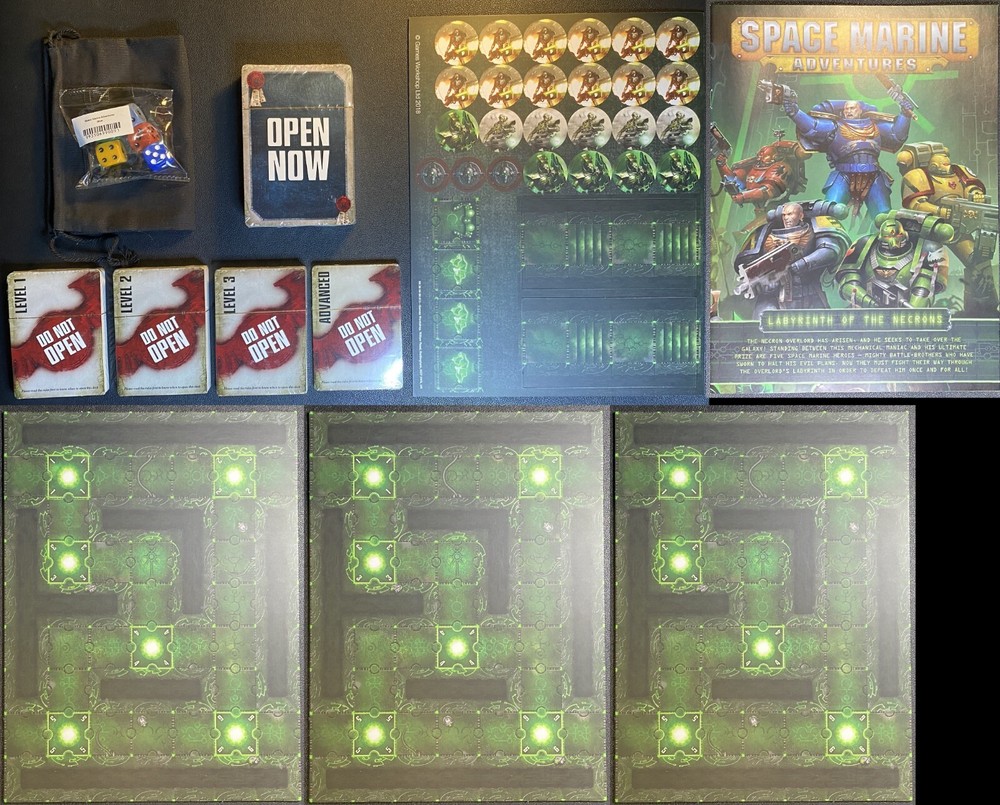 Space Marine Adventures Game Components Labyrinth Board Counters Dice Rulebook
