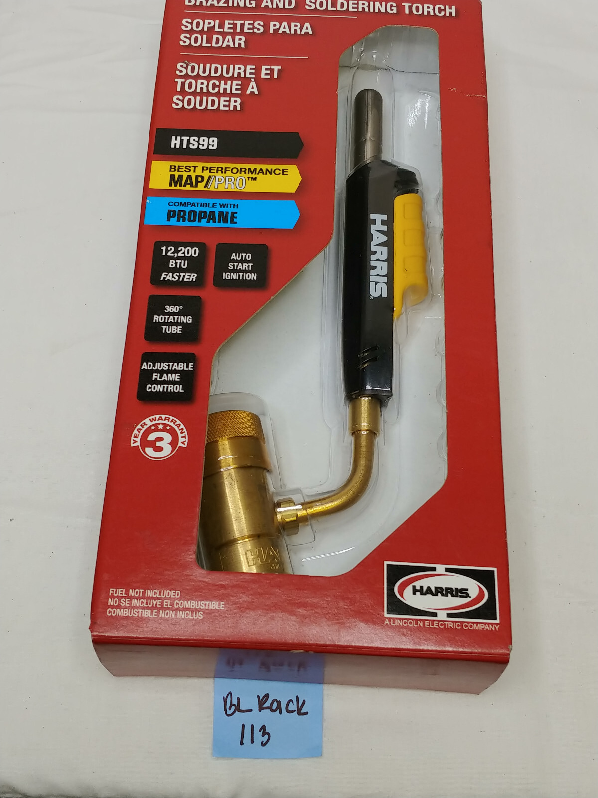 Harris HTS99 Single Auto-Ignite Swivel Air Fuel Hand Torch, MAP-Pro gas/Propane