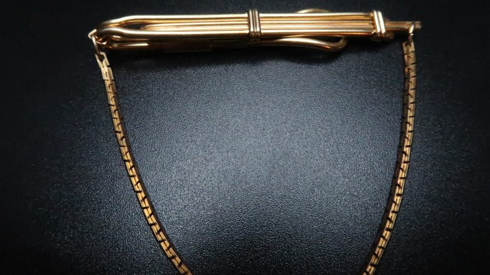 Antique Extendable Gold Tone CORRECT Tie Clip 7cm BB9