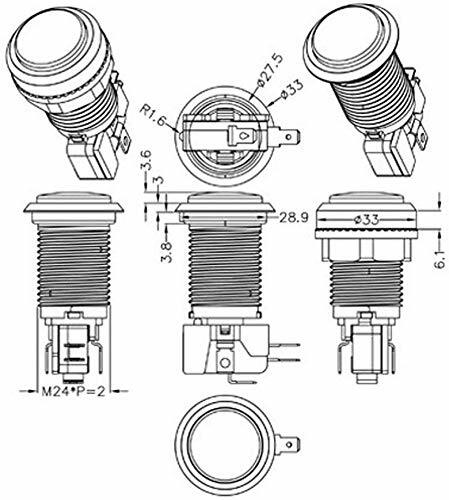 1P2P Player Arcade LED Push Buttons Chrome Illuminated Plating with Micro Switch