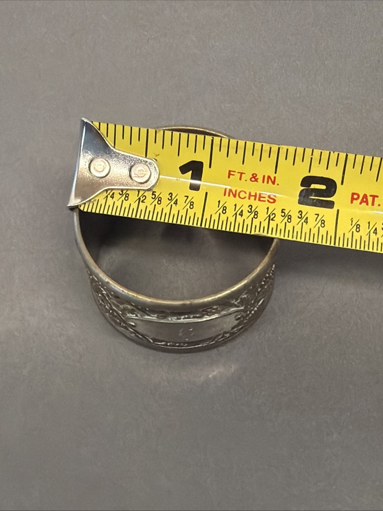 Antique Leaf Napkin Ring Marked 6 B60