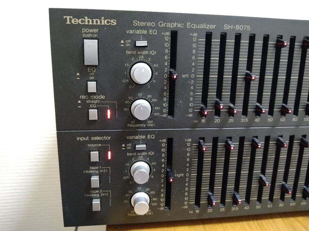 Technics SH-8075 Stereo Graphic Equalizer Audio AC100V Black Energization