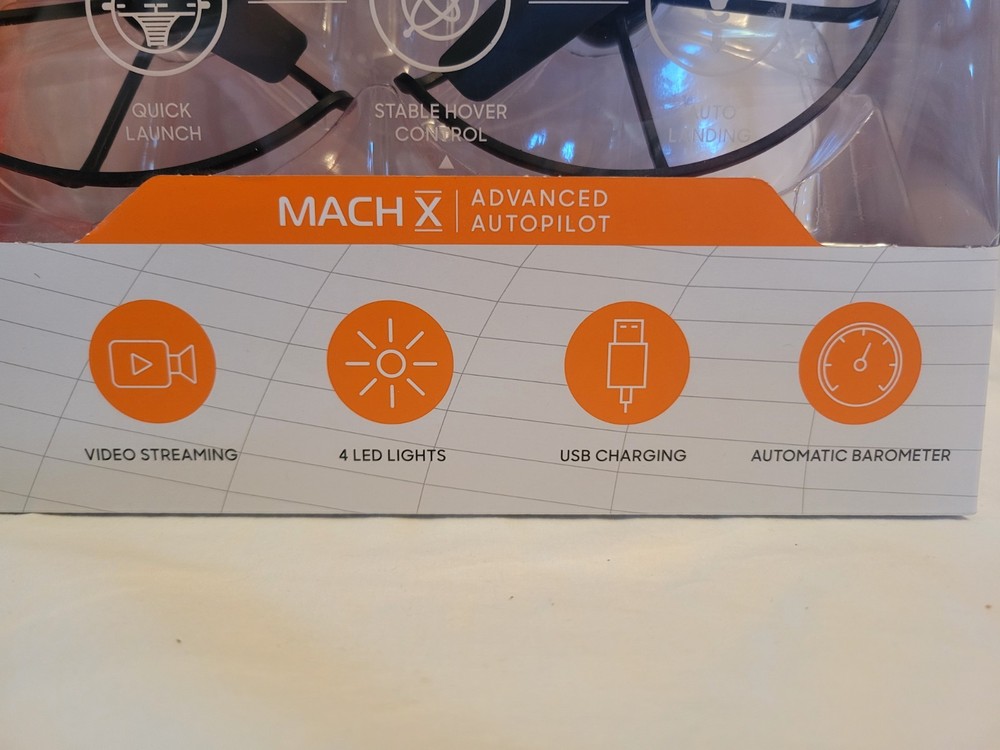 Sharper Image Mach X Video Drone Quadcopter with Camera, 200ft Range - NEW