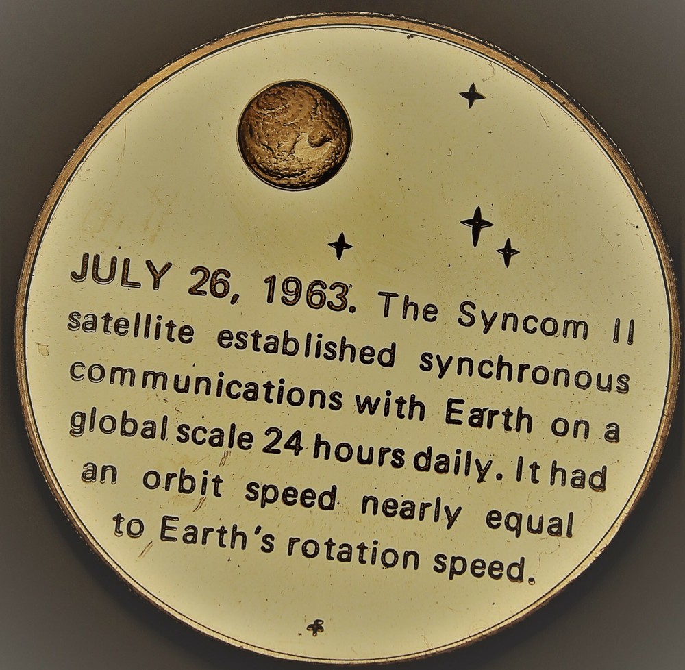 Syncom 2, Explored Venus 1963 Bronze Proof Medallion~Franklin Mint~Free Ship