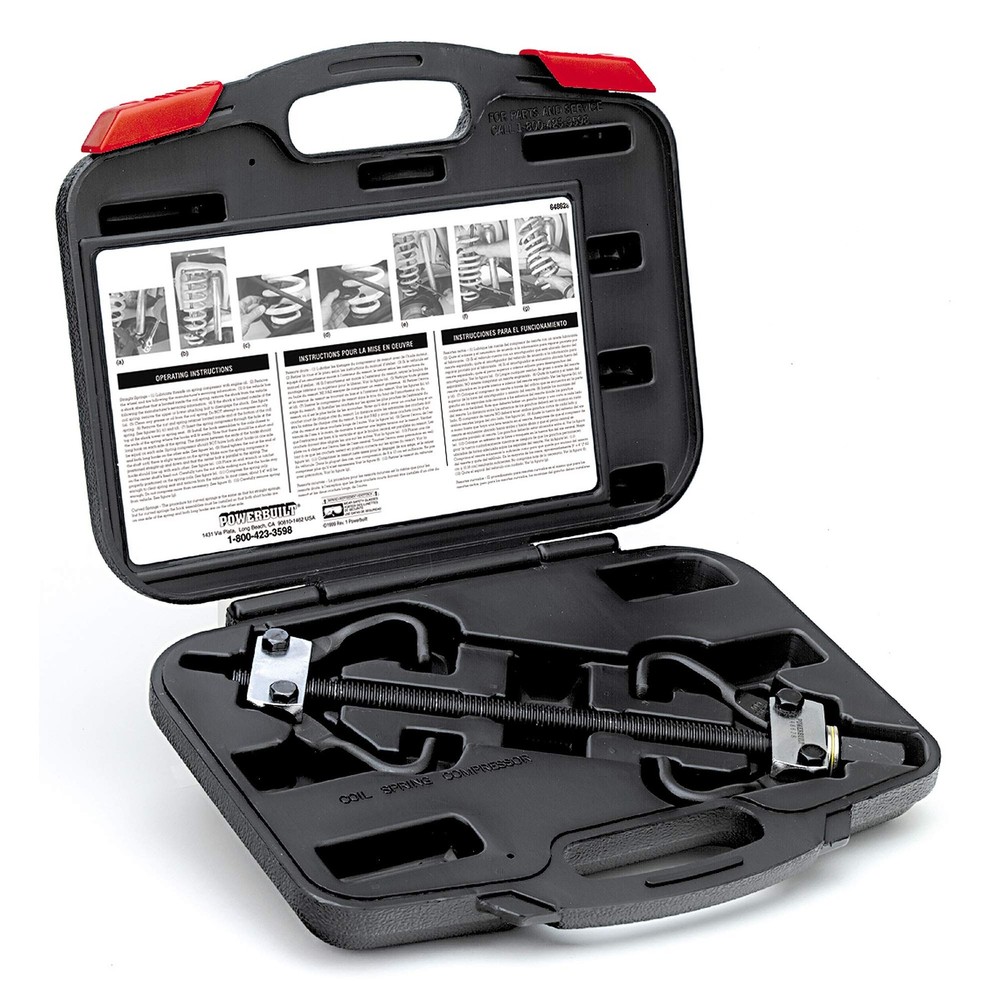 Powerbuilt Strut Coil Spring Compressor Tool Kit, Compress, Remove and Black