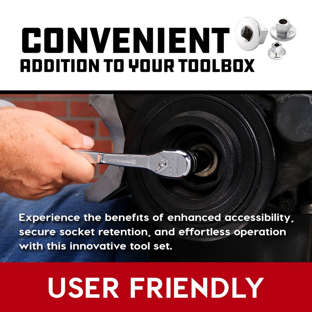 Powerbuilt 3 Piece Low Profile Socket Adapter Set - 643066ECE