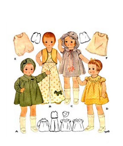 5-Pattern Packs for 16" Patsy Dolls - 19 Outfits!