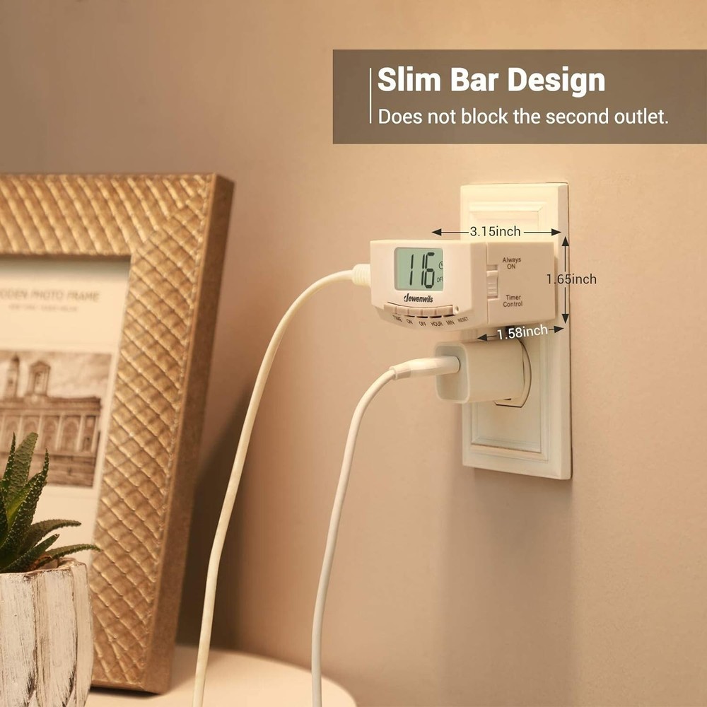 Compact 24-Hour Timer with Backup Battery - Ideal for Home Automation & Security