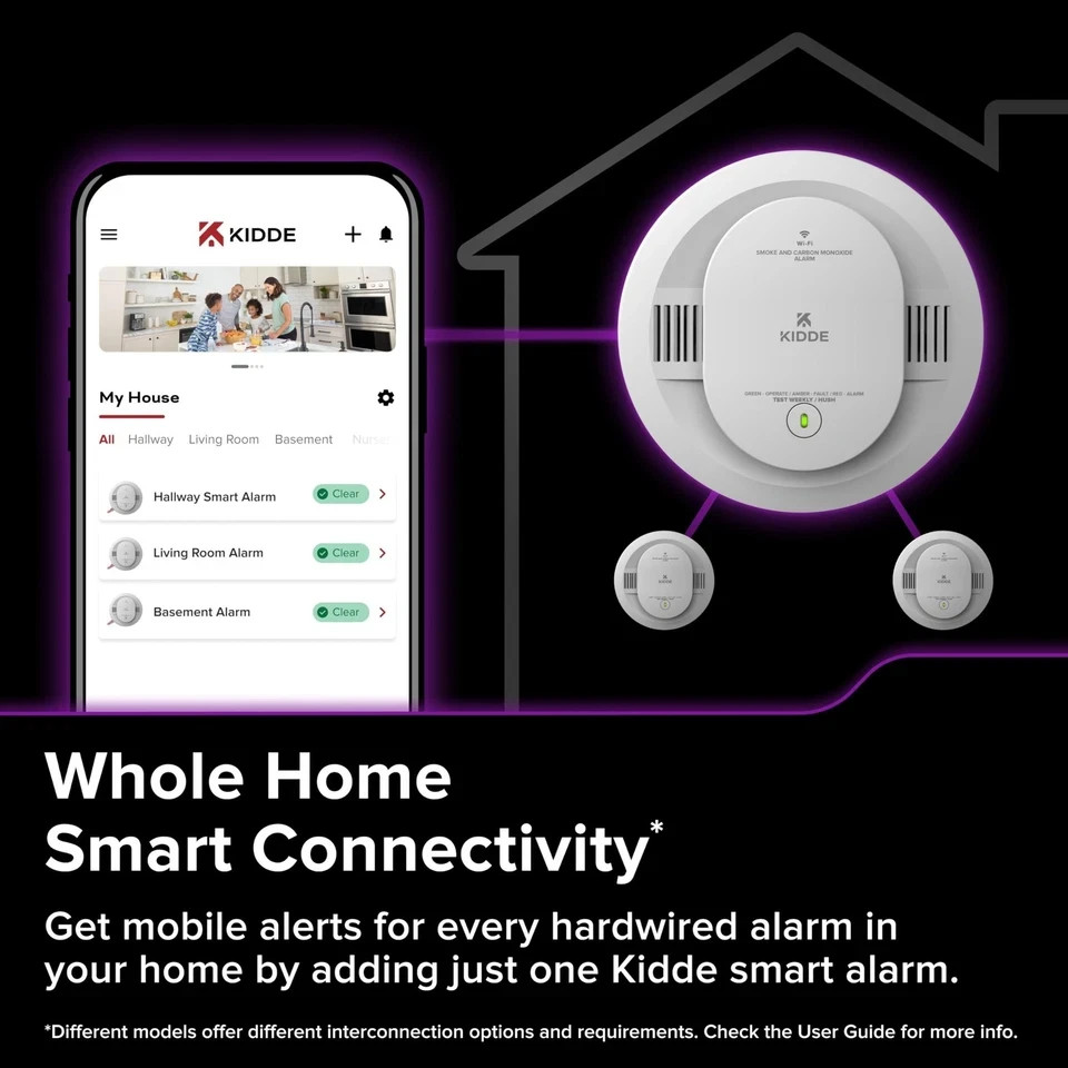 Kidde Hardwired Kidde App Enabled Smart Smoke and Carbon Monoxide Detector, A...