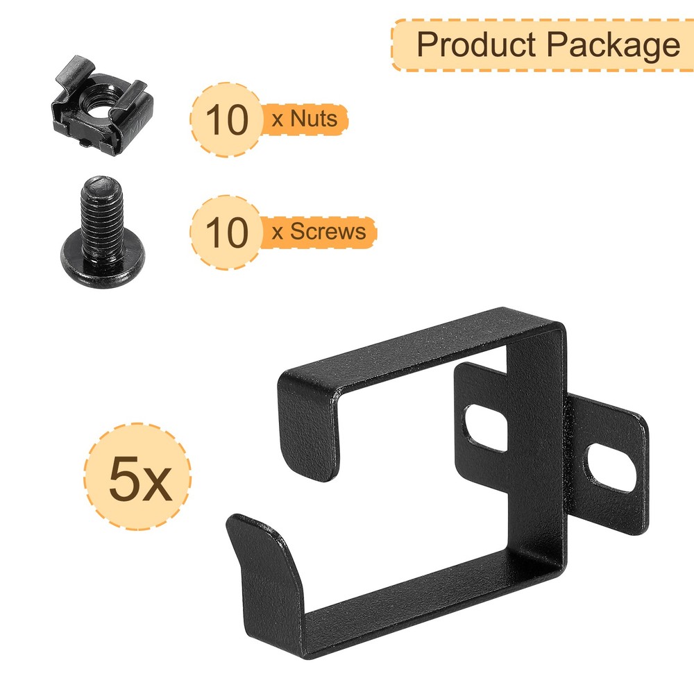 Server Rack Cable Management D Ring Hooks, 5 Set Wire Organizer Cable Organizers