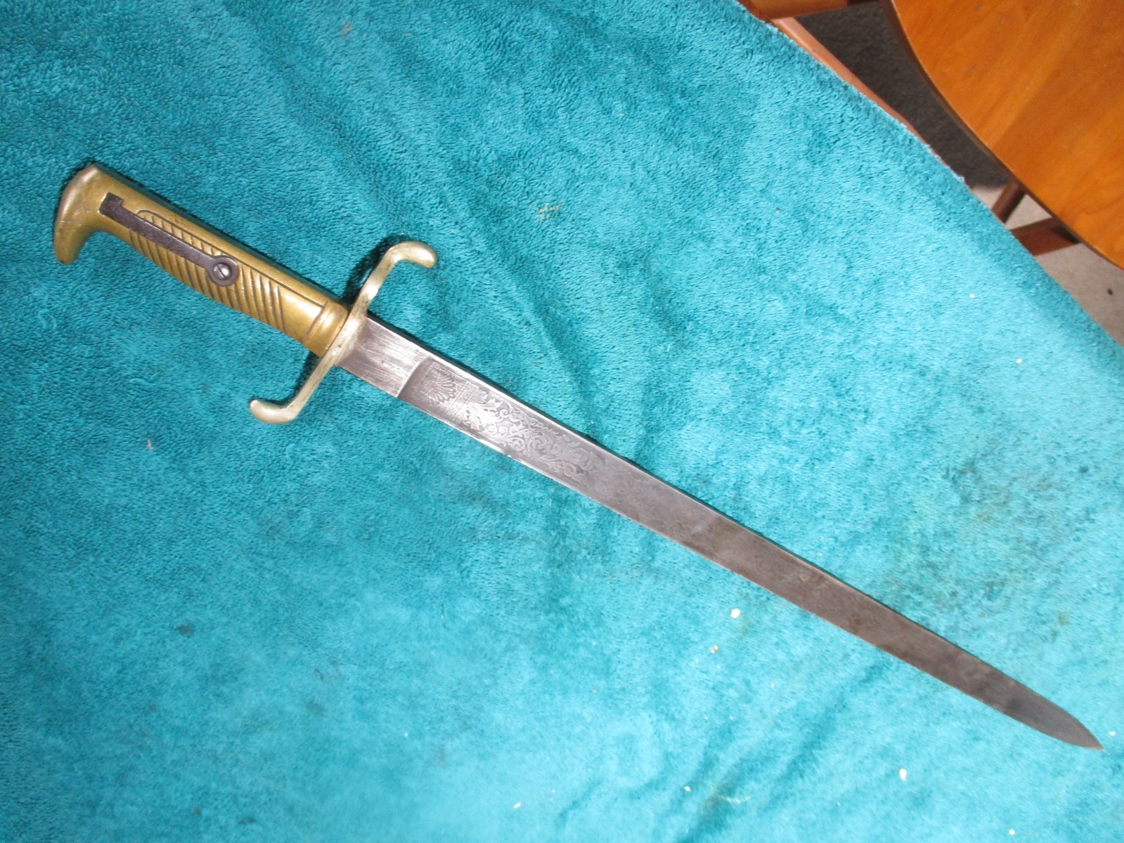 Imperial German M 1871 Cadet Bayonet with Blade Etchings
