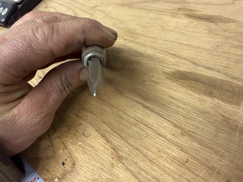 Vintage Wood Handled Tool Pointed Triangular Tip