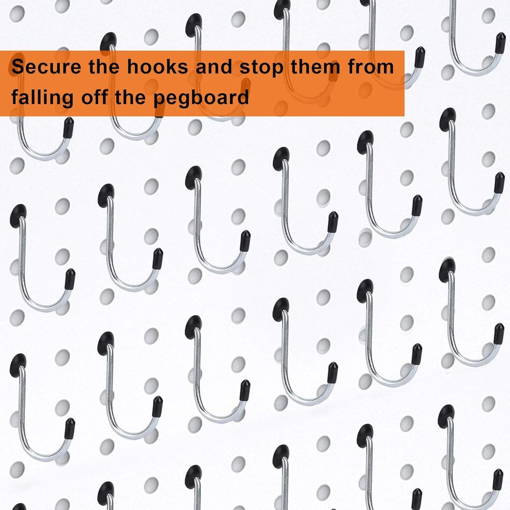 Pegboard Hook Locks, for Stopping Hooks from Falling Off, 60PCS, Black