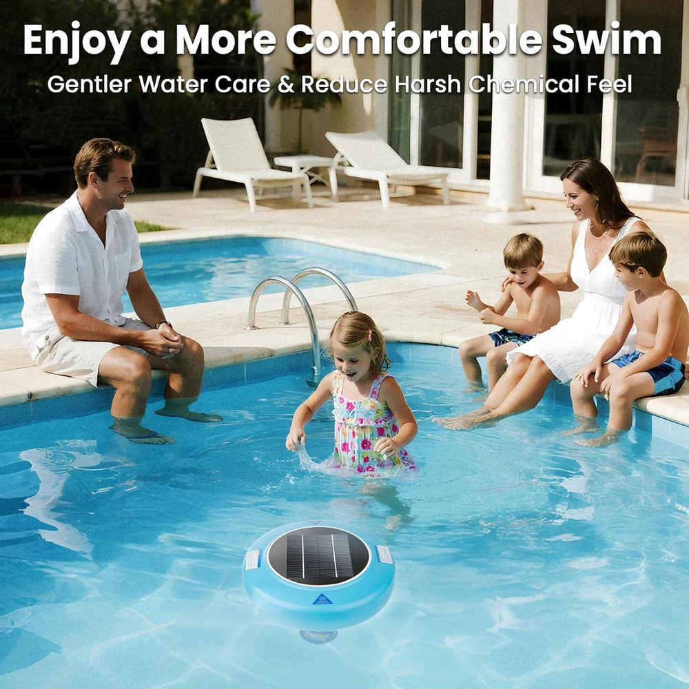 Solar Pool Ionizer – Durable Copper Anode & Oversized Solar Panel for Pools up t
