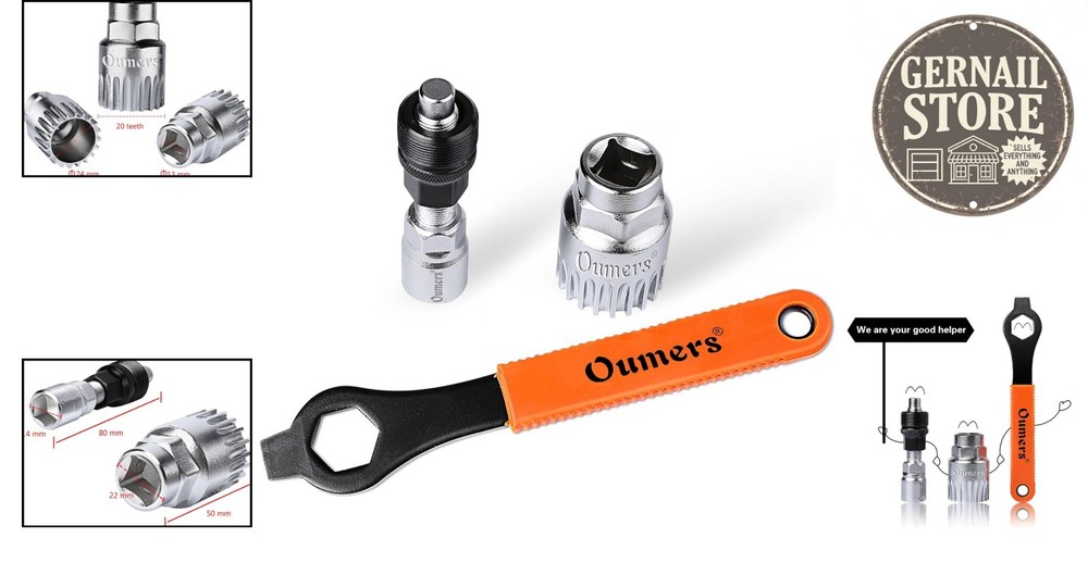 Durable Bike Crank Extractor Tool Kit with Adjustable Spanner for Easy Repairs