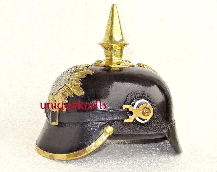 German pickelhaube Leather Helmet