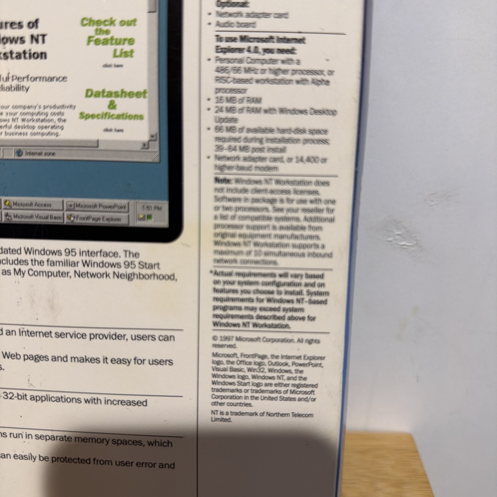 Microsoft Windows NT Workstation 4.0 CD Full Version With Box and Key Vintage 95