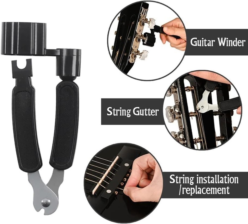 30in Beginner Acoustic Guitar Basic Starter Kit Tuner Bag Capo Strings Winder...