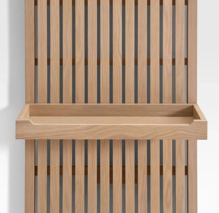 Crate & Barrel Batten 24" Flat White Oak Wall Shelf