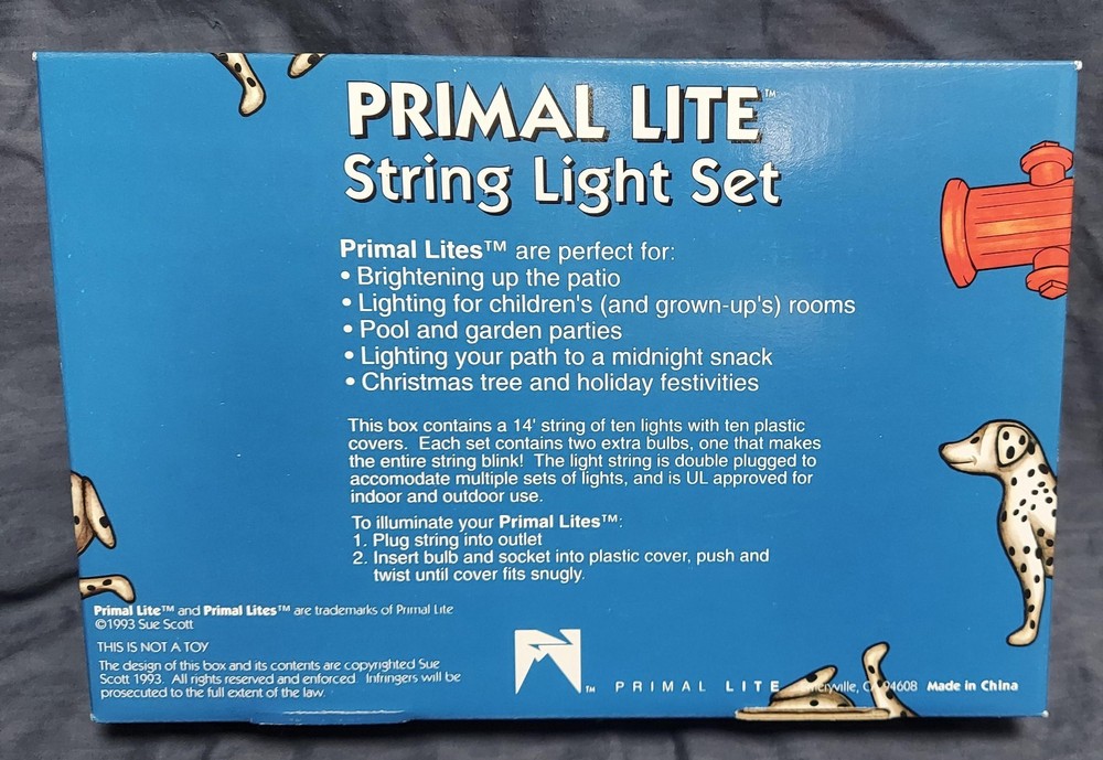 Vintage Primal Lite Hot Spots - Dalmatian and Fire hydrant light string