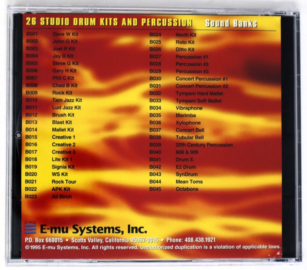 E-MU Systems Sound Library 17 26 Studio Kits Sample/Sound Library/Sampling CD