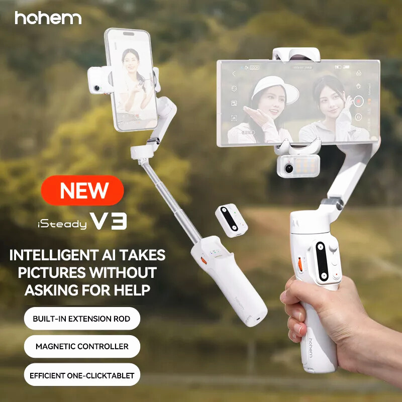 Hohem iSteady V3 3-Axis Gimbal Stabilizer AI-Face for iPhone 15 Samsung Huawei