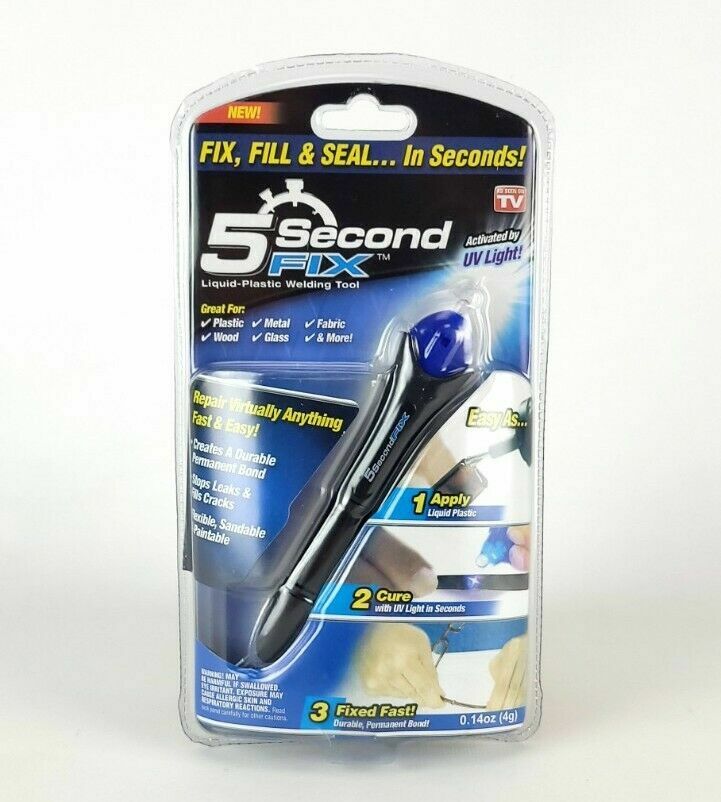 New 5 Second Fix Liquid Plastic Welding Tool UV Light Cures Liquid Plastic USA