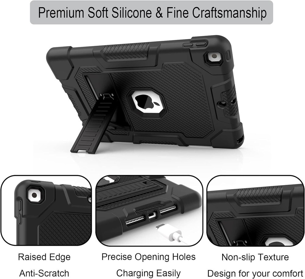 For iPad 9th Generation Case Heavy Duty Shockproof Rugged Cover+Screen Protector