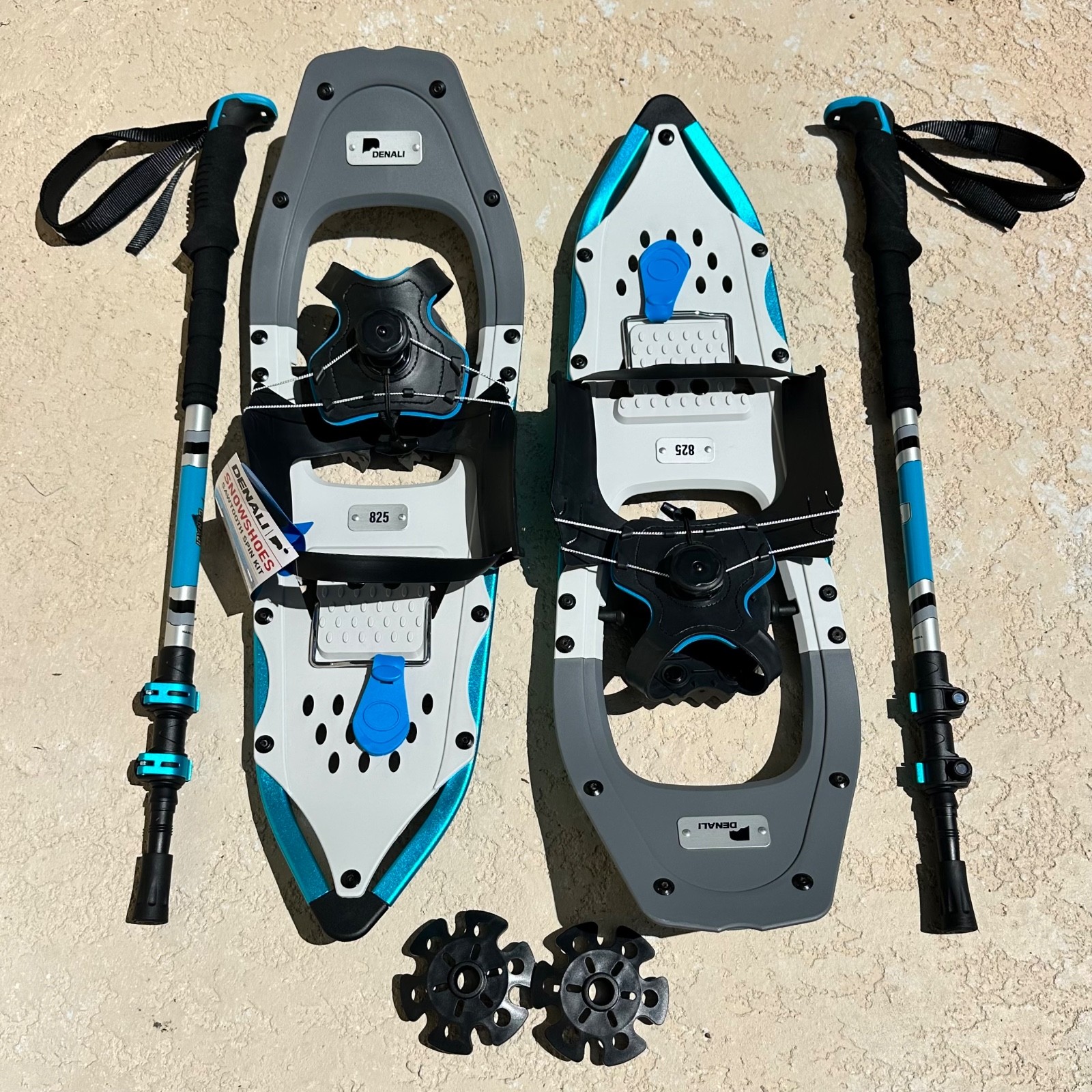 Denali Sawtooth Spin Snowshoes 8x25 | Lightweight Trail Set w/Poles & Bag 200 lb