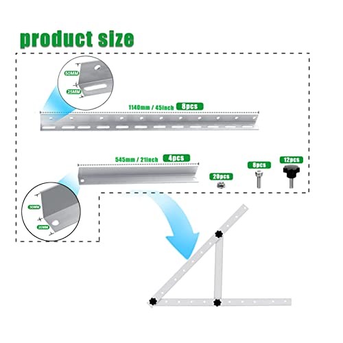 2 Sets 45Inch Solar Panel Mounting Brackets with Adjustable Solar Panel Tilt